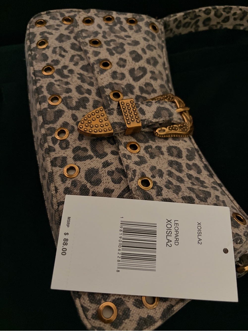NWT Betsey Johnson Leopard Print Shoulder Bag with Gold Stud Accents - Picture 3 of 3